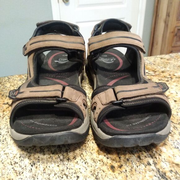 Abeo Men's Cayucos Sport Sandals Brown Size 14 Bio System Leather - Picture 2 of 11